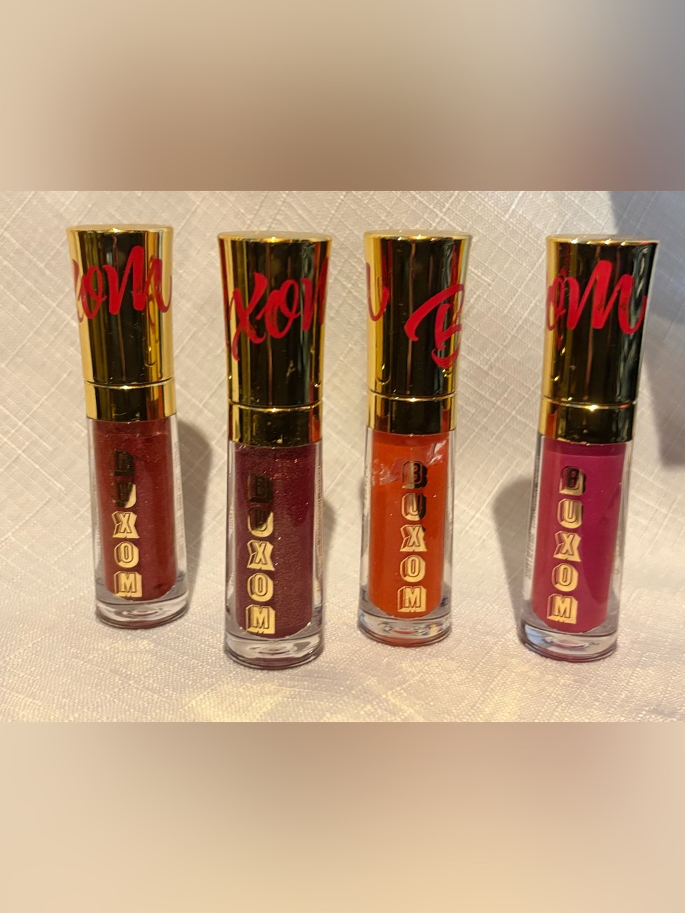 Buxom Glossy Liquid Lipstick Set — Red, Plum, Orange, Pink